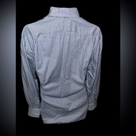 Peter Millar Blue Mens‎ Size Large Striped Button Up Long Sleeve Greens Masters - Picture 4 of 11